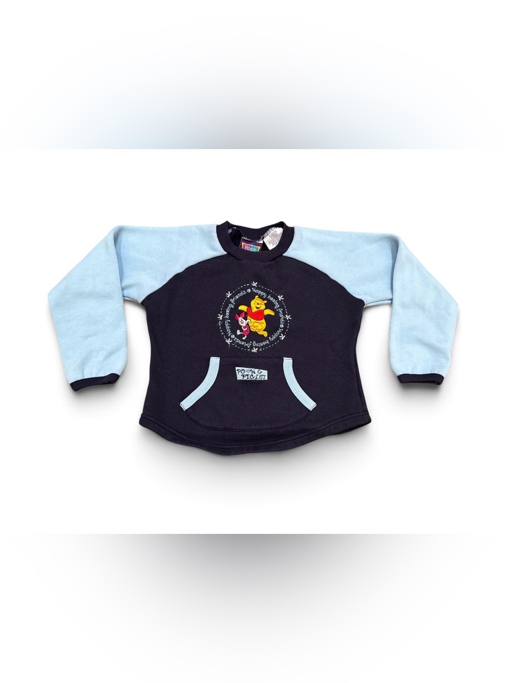 Vintage 90s Girls Winnie the Pooh Sweatshirt Size 6X Disney 100 Acre Wood Blue
